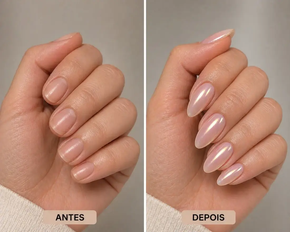 Antes e depois de soft chrome glazed donut