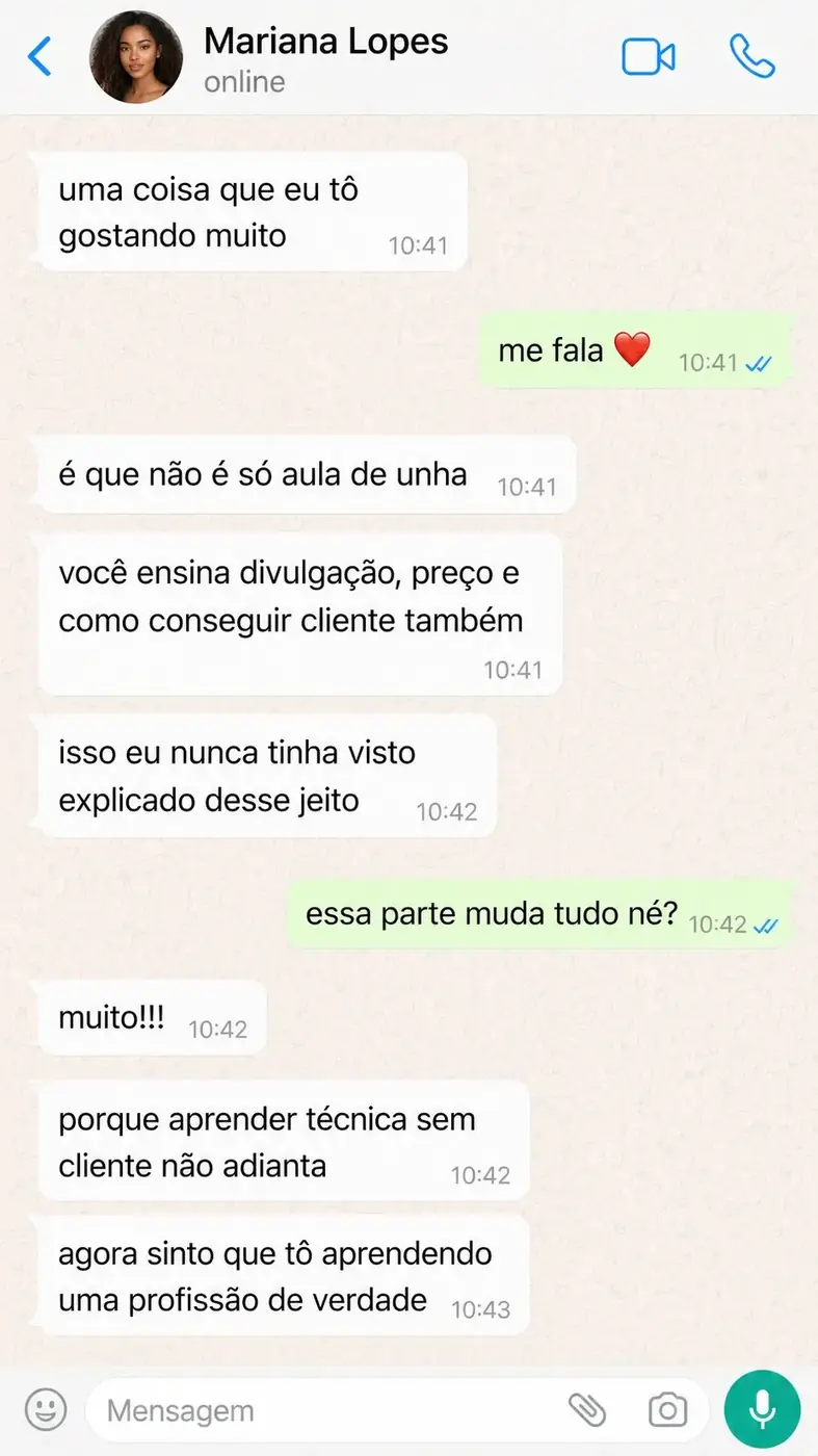 Print de aluna percebendo que o método é completo